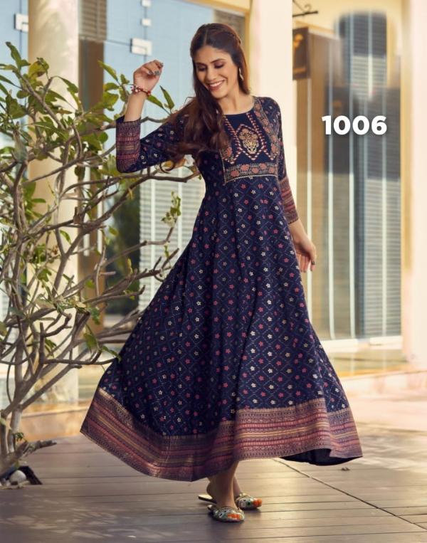 Anarkali 09 New Foil Print Rayon Long Kurti Collection